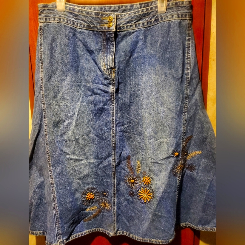 Christopher and Banks Denim Skirt